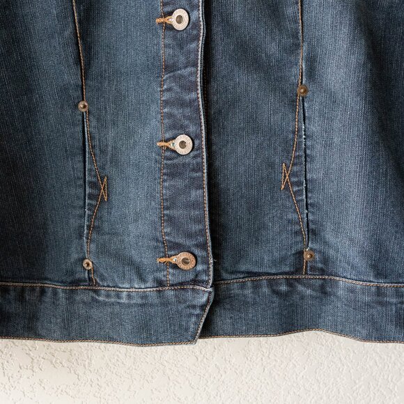 Jeanstar Denim Jacket Womens Size 2X Classic Blue Jean Western Stitching Buttons - Picture 4 of 6